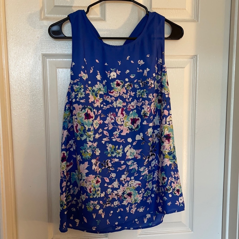 Blue Floral Blouse